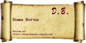 Doma Borsa névjegykártya